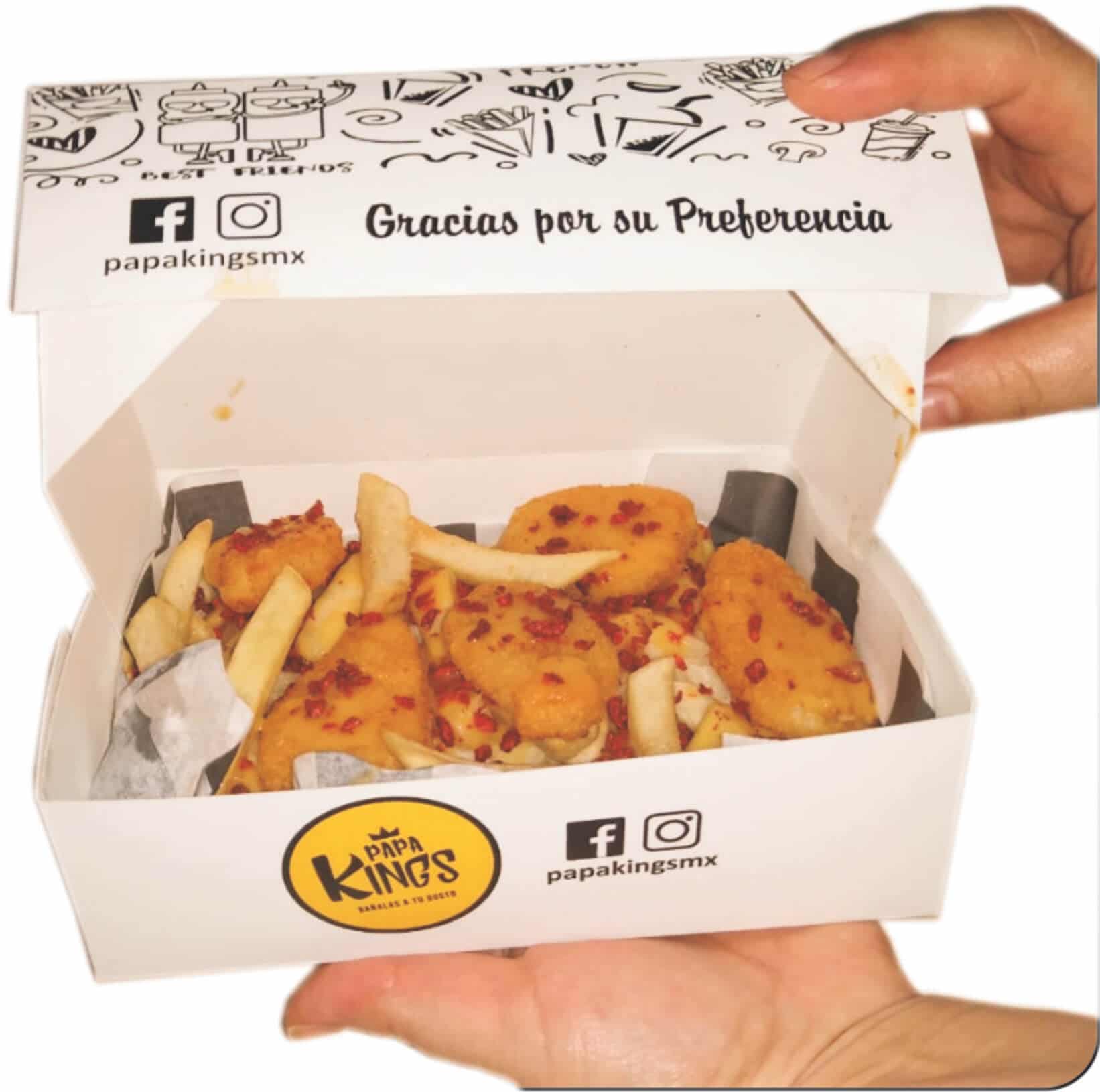 CAJA MULTIUSOS PARA PAPAS, ALITAS , BONNLES , TACOS , POLLO, GALLETAS,  ETC.. | Gandez